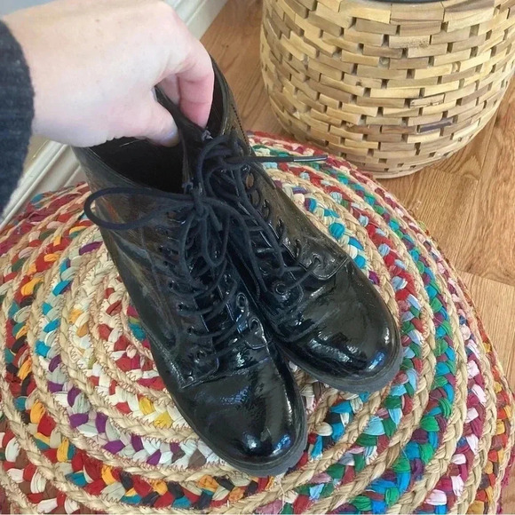 Madden Girl patent moto combat lace boots eloisee - Picture 4 of 9